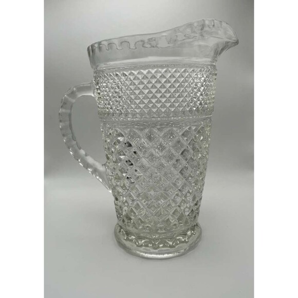 Vintage Anchor Hocking Wexford Clear Glass 64 Oz Pitcher and 8 Oz Creamer Bundle - Picture 6 of 14